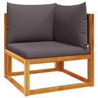vidaXL 11-tlg. Gartensofa-Set mit Kissen Holz Akazie & Rattan