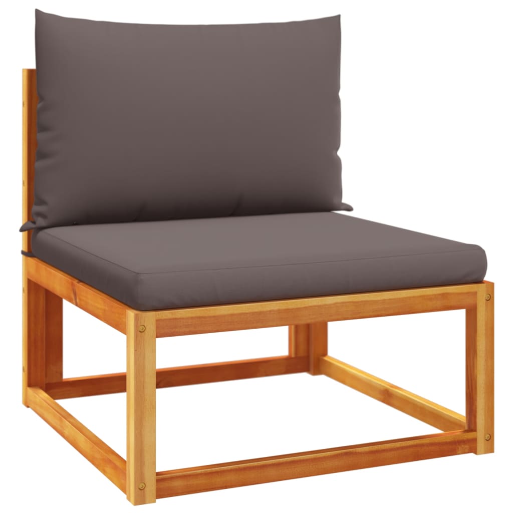 vidaXL 11-tlg. Gartensofa-Set mit Kissen Holz Akazie & Rattan