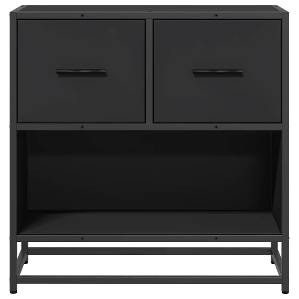 vidaXL Nachttisch Schwarz 60x31x60 cm Holzwerkstoff und Metall