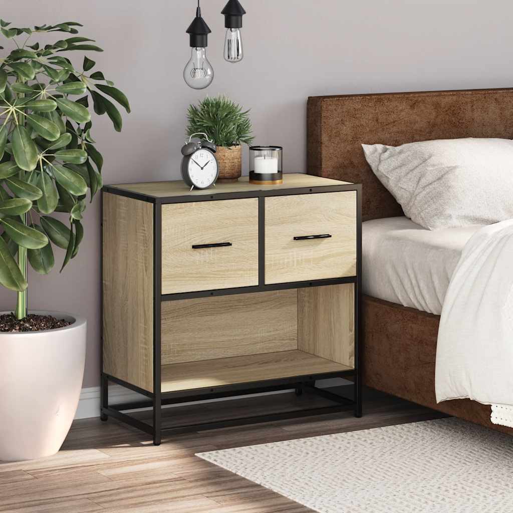 vidaXL Nachttisch Sonoma-Eiche 60x31x60 cm Holzwerkstoff und Metall