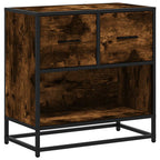 vidaXL Nachttisch Räuchereiche 60x31x60 cm Holzwerkstoff und Metall