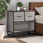 vidaXL Nachttisch Grau Sonoma 60x31x60 cm Holzwerkstoff und Metall