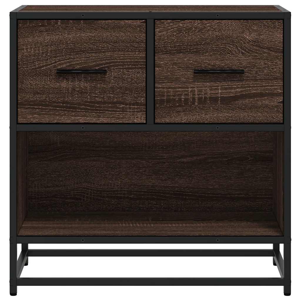 vidaXL Nachttisch Braun Eichen-Optik 60x31x60 cm Holzwerkstoff Metall