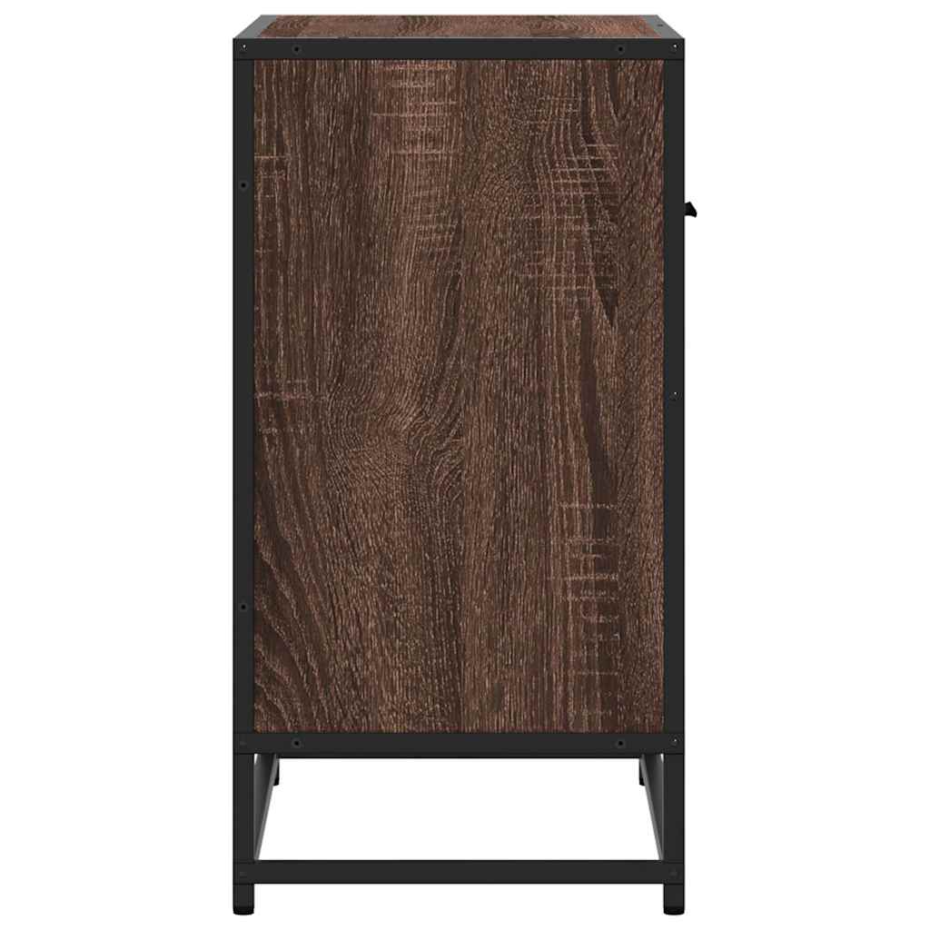vidaXL Nachttisch Braun Eichen-Optik 60x31x60 cm Holzwerkstoff Metall