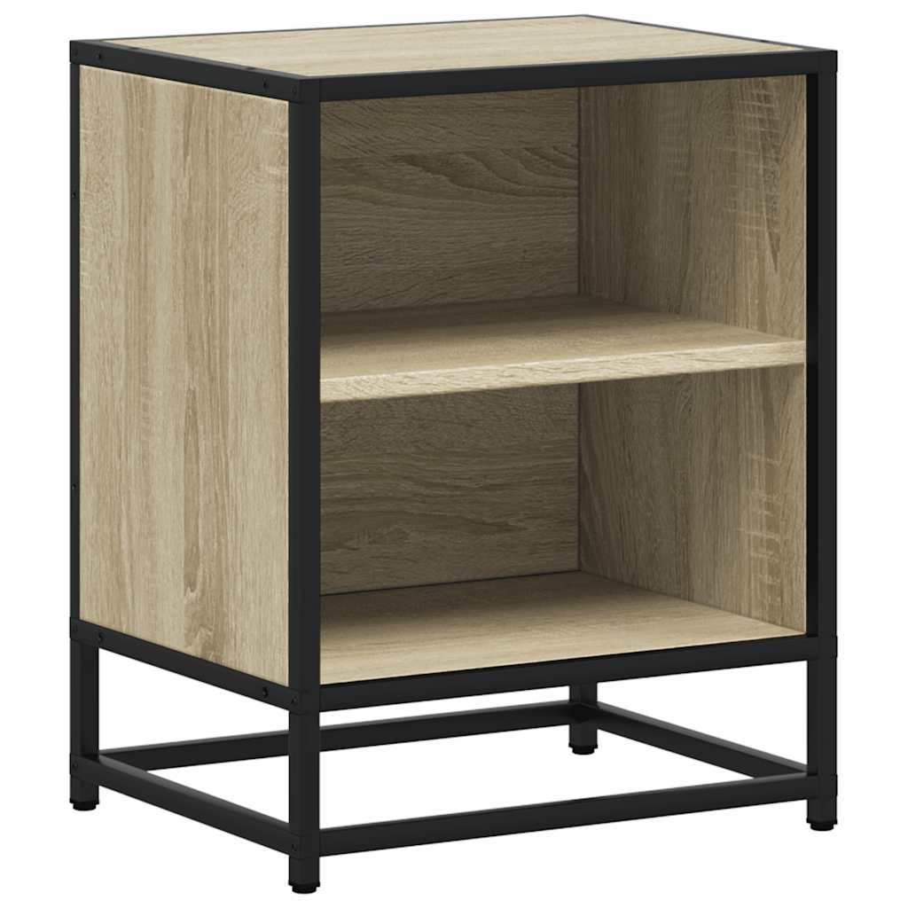 vidaXL Nachttische 2 Stk. Sonoma-Eiche 40x31x50cm Holzwerkstoff Metall