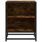 vidaXL Nachttische 2 Stk. Räuchereiche 40x31x50cm Holzwerkstoff Metall