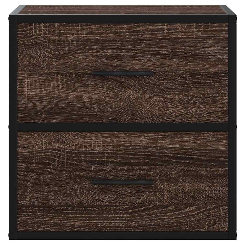 vidaXL Wand-Nachttische 2 Stk. Braun Eichen-Optik 40x31x39,5 cm