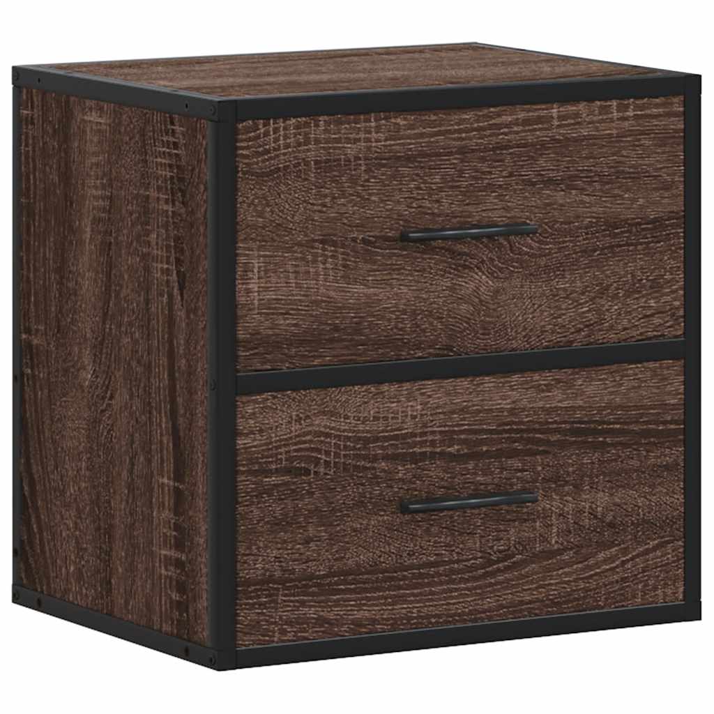 vidaXL Wand-Nachttische 2 Stk. Braun Eichen-Optik 40x31x39,5 cm