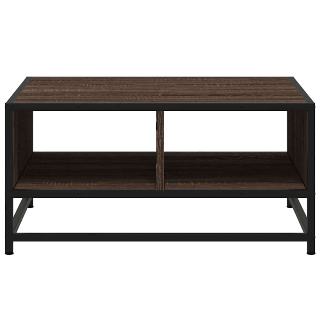 vidaXL Couchtisch Braun Eiche 60,5x60,5x30 cm Holzwerkstoff und Metall