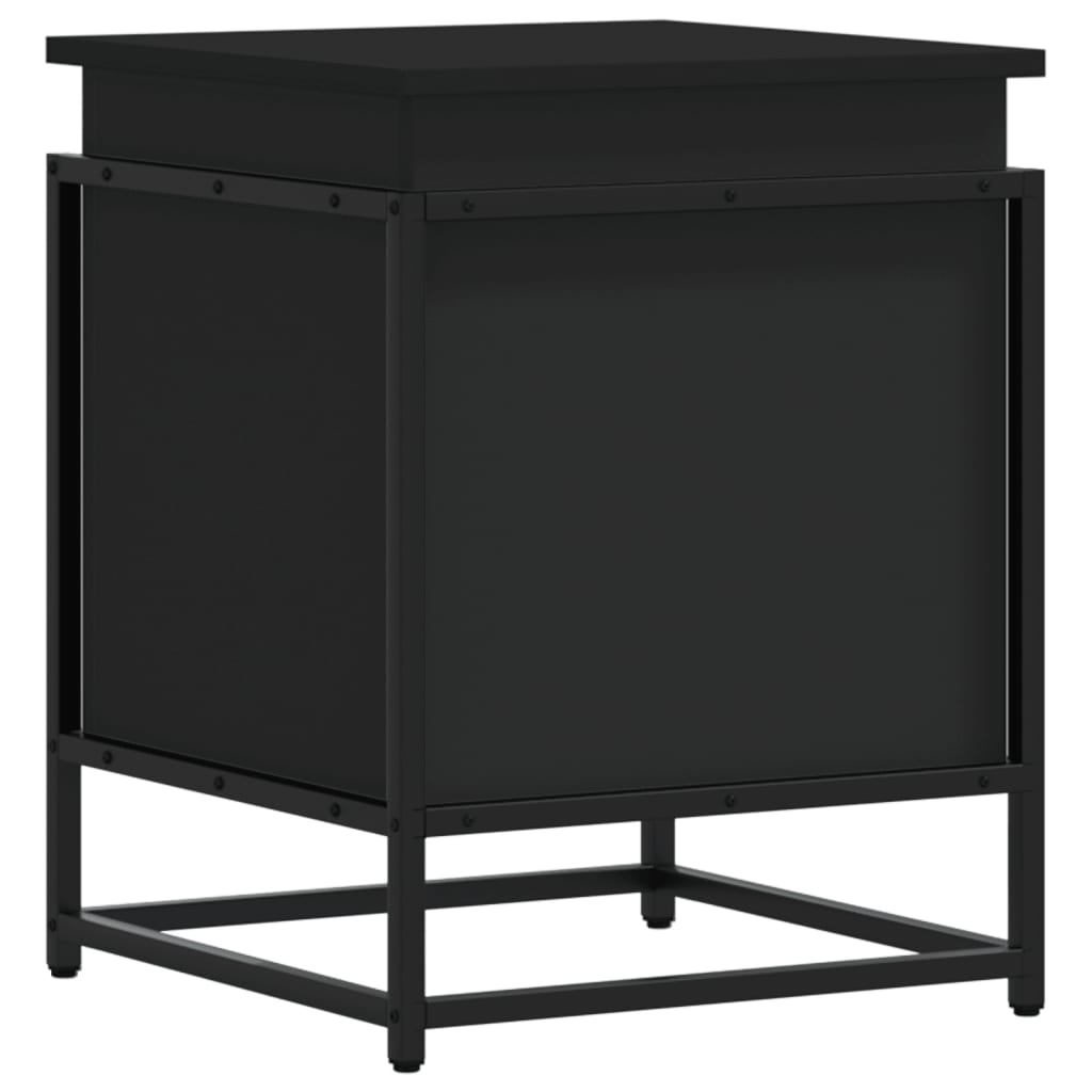 vidaXL Aufbewahrungsbox mit Deckel Schwarz 40x40x51,5 cm Holzwerkstoff