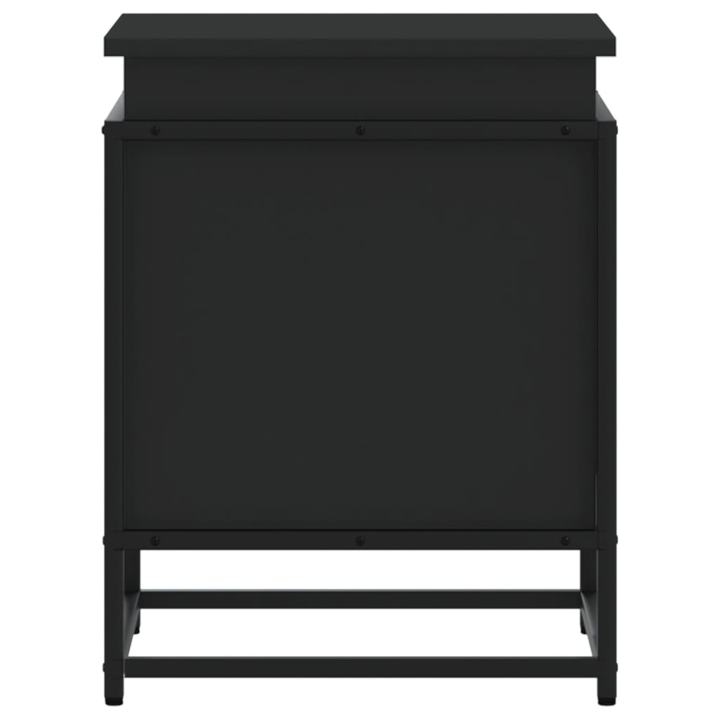 vidaXL Aufbewahrungsbox mit Deckel Schwarz 40x40x51,5 cm Holzwerkstoff