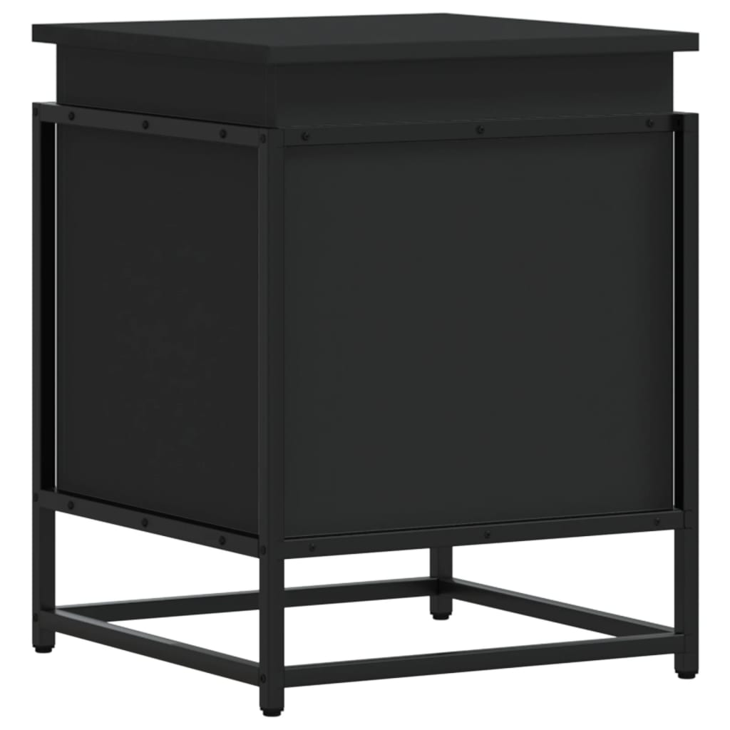 vidaXL Aufbewahrungsbox mit Deckel Schwarz 40x40x51,5 cm Holzwerkstoff