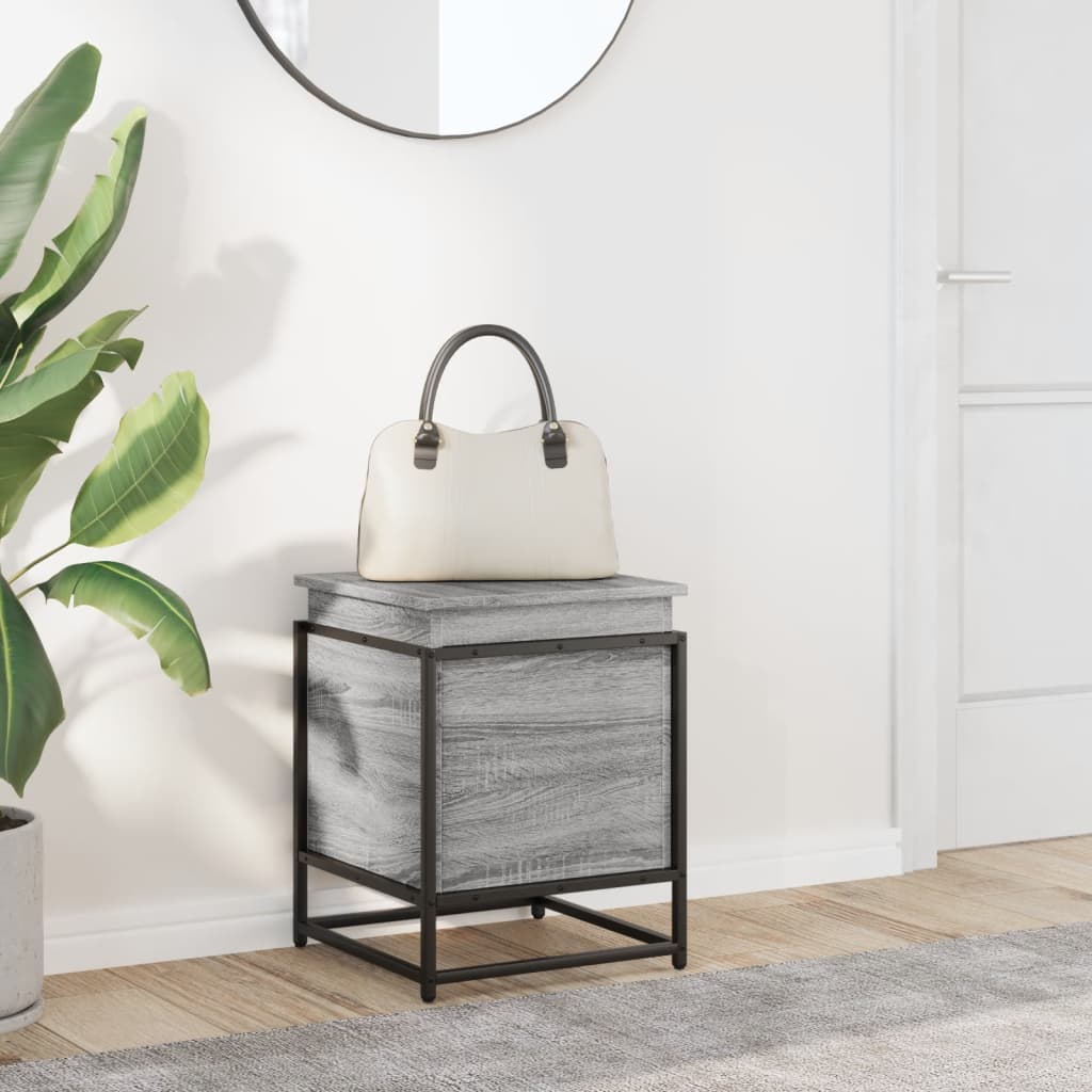 vidaXL Aufbewahrungsbox mit Deckel Grau Sonoma 40x40x51,5 cm