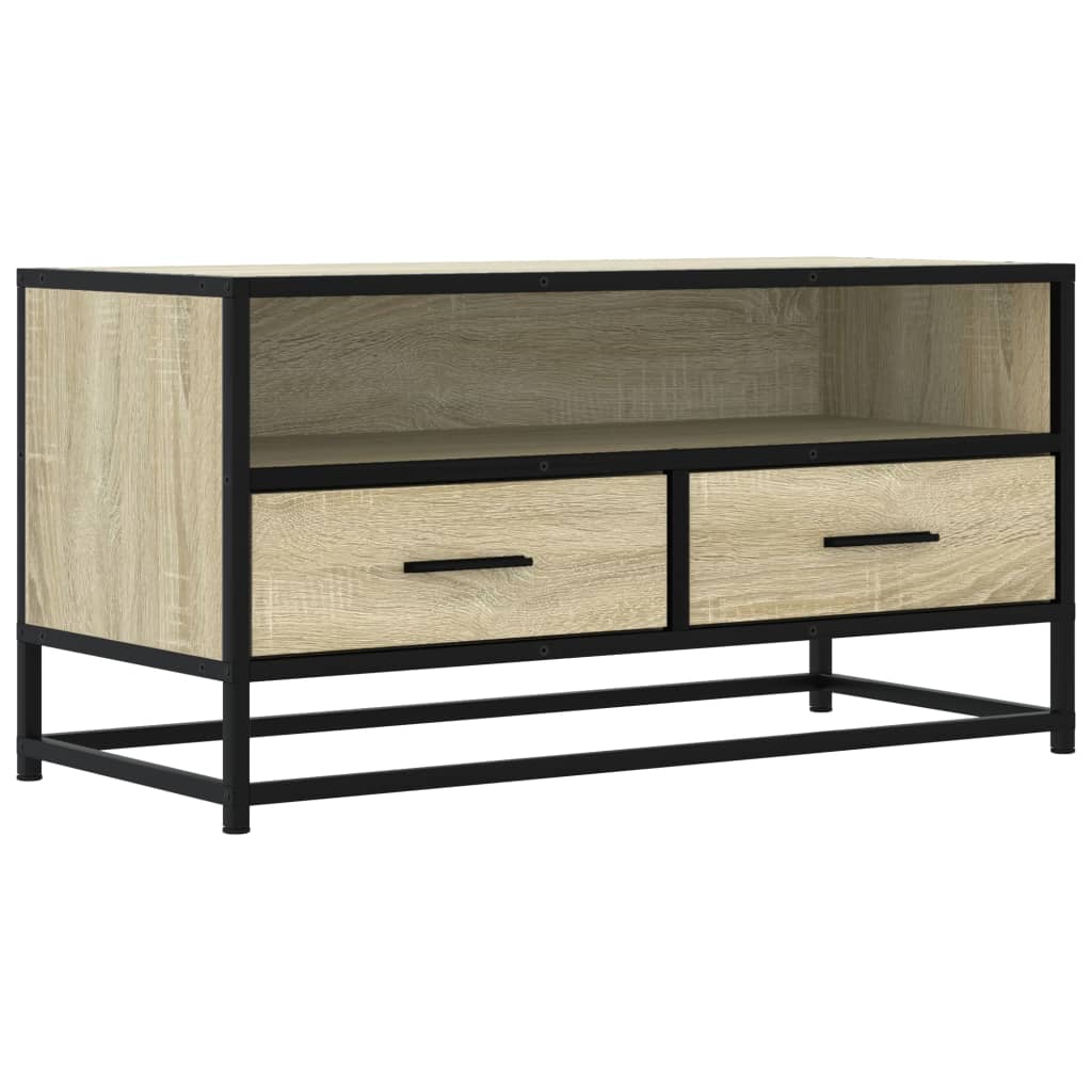 vidaXL TV-Schrank Sonoma-Eiche 80x34,5x40 cm Holzwerkstoff und Metall