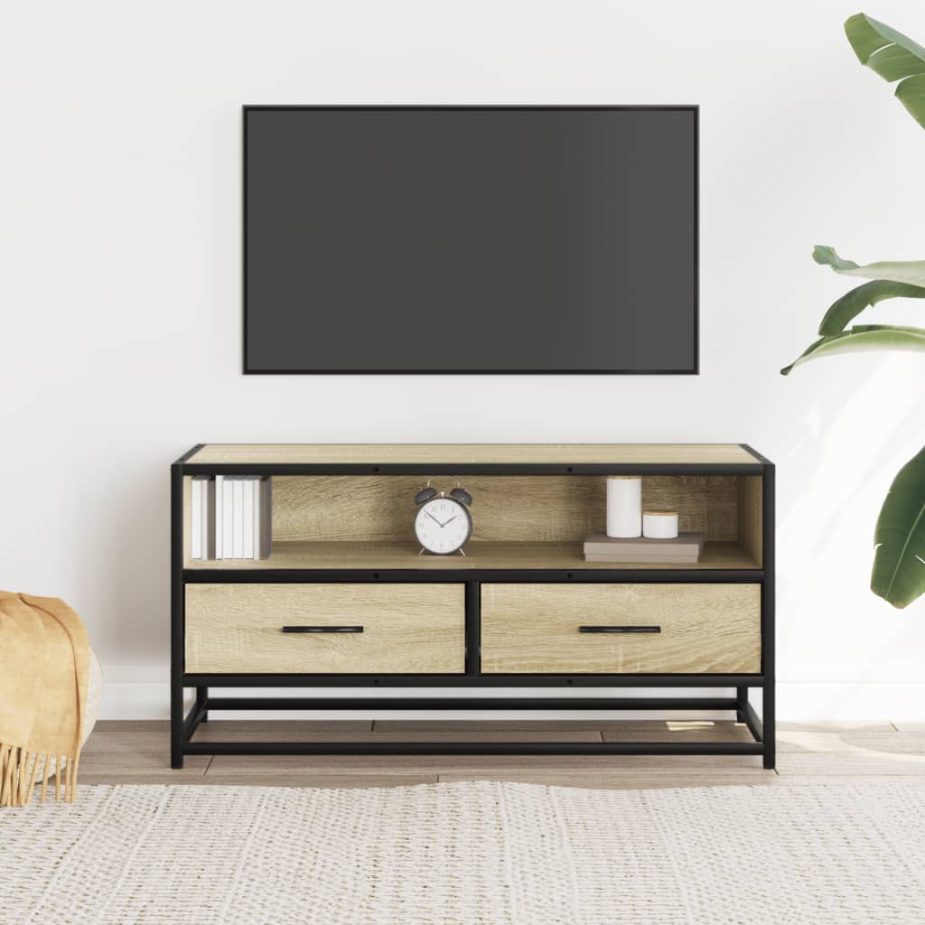 vidaXL TV-Schrank Sonoma-Eiche 80x34,5x40 cm Holzwerkstoff und Metall