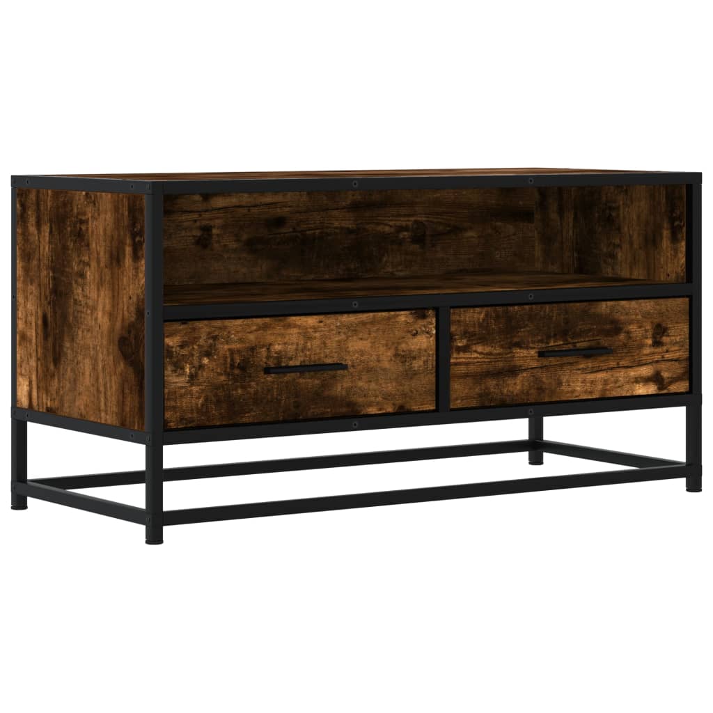 vidaXL TV-Schrank Räuchereiche 80x34,5x40 cm Holzwerkstoff und Metall