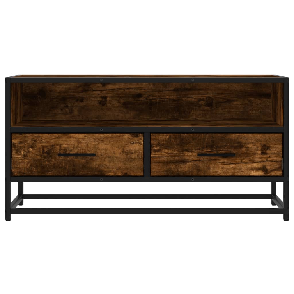 vidaXL TV-Schrank Räuchereiche 80x34,5x40 cm Holzwerkstoff und Metall