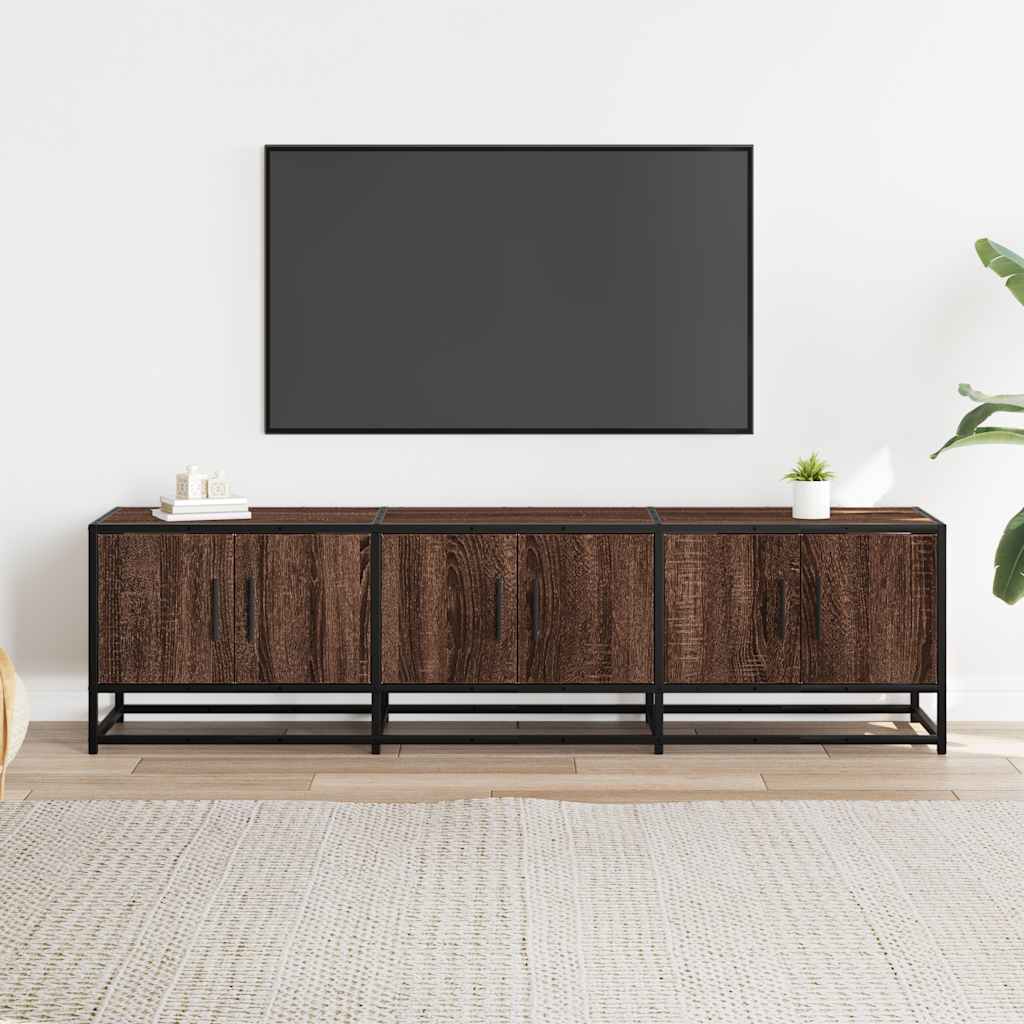 vidaXL TV-Schrank Braun Eichen-Optik 150x35x41 cm Holzwerkstoff Metall