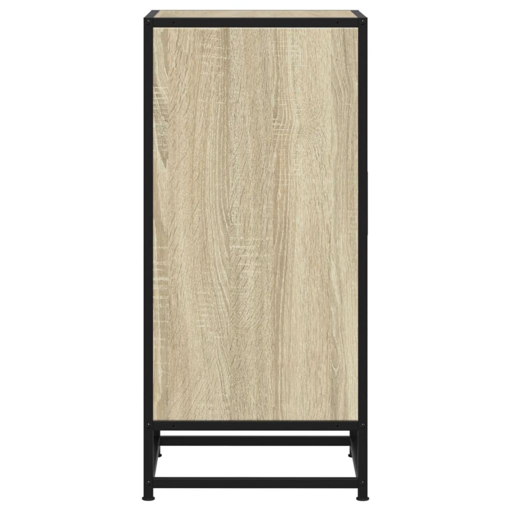 vidaXL Sideboard Sonoma-Eiche 35,5x35x76 cm Holzwerkstoff und Metall