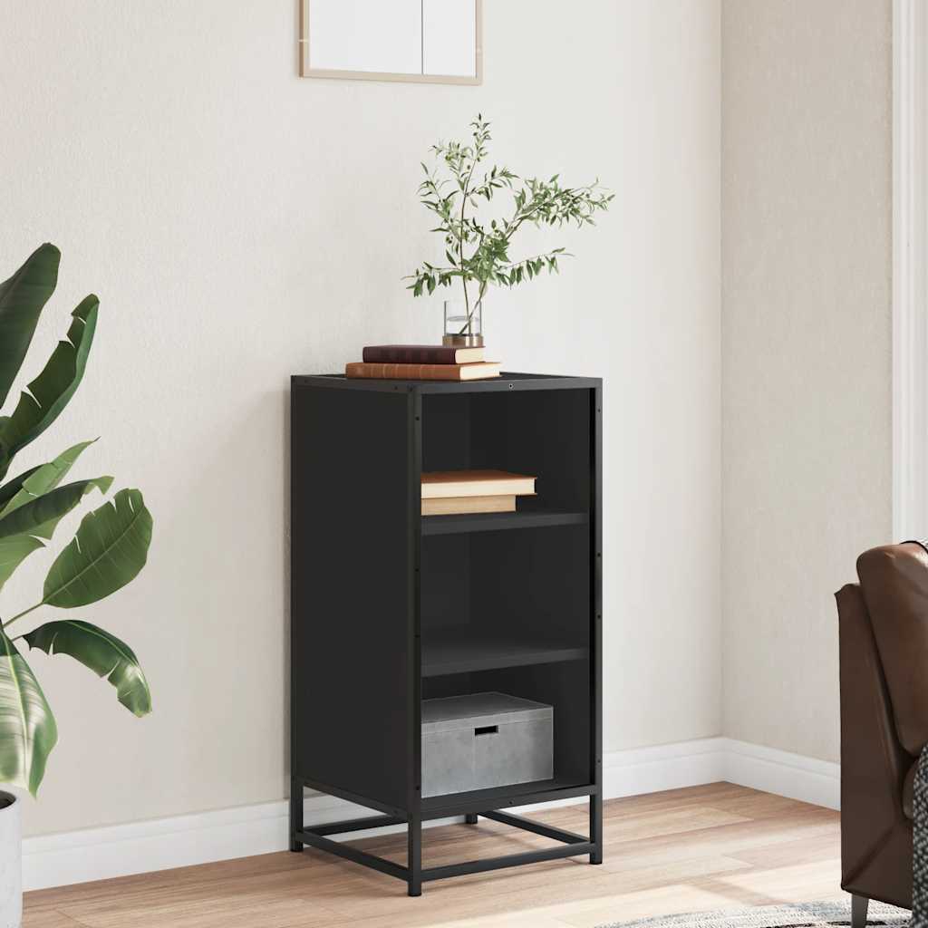 vidaXL Sideboard Schwarz 35,5x35x76 cm Holzwerkstoff und Metall