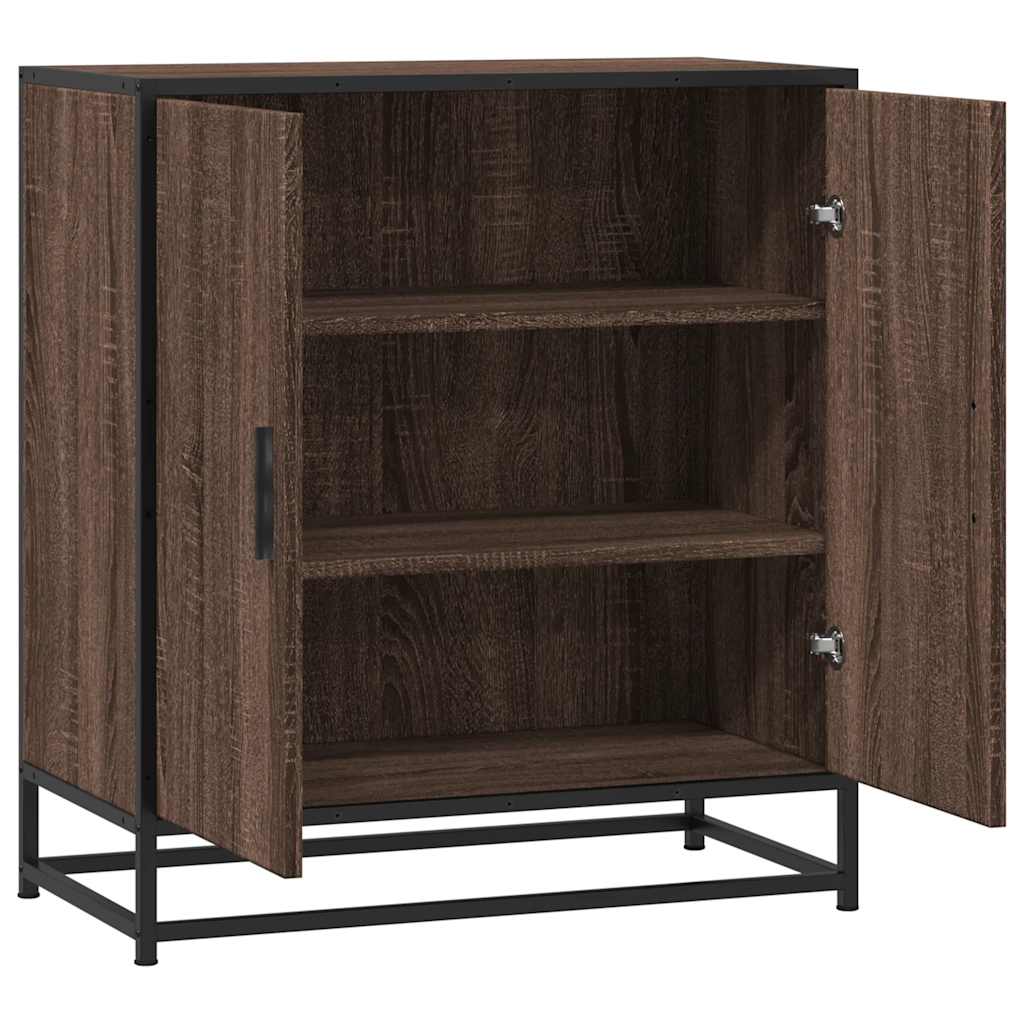 vidaXL Sideboard Braun Eichen-Optik 68x35x76 cm Holzwerkstoff & Metall