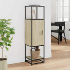 vidaXL Highboard Sonoma-Eiche 35,5x35x139 cm Holzwerkstoff Metall