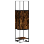 vidaXL Highboard Räuchereiche 35,5x35x139 cm Holzwerkstoff Metall