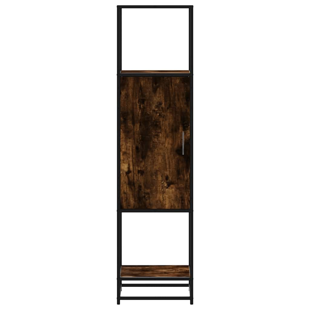 vidaXL Highboard Räuchereiche 35,5x35x139 cm Holzwerkstoff Metall