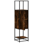 vidaXL Highboard Räuchereiche 35,5x35x139 cm Holzwerkstoff Metall