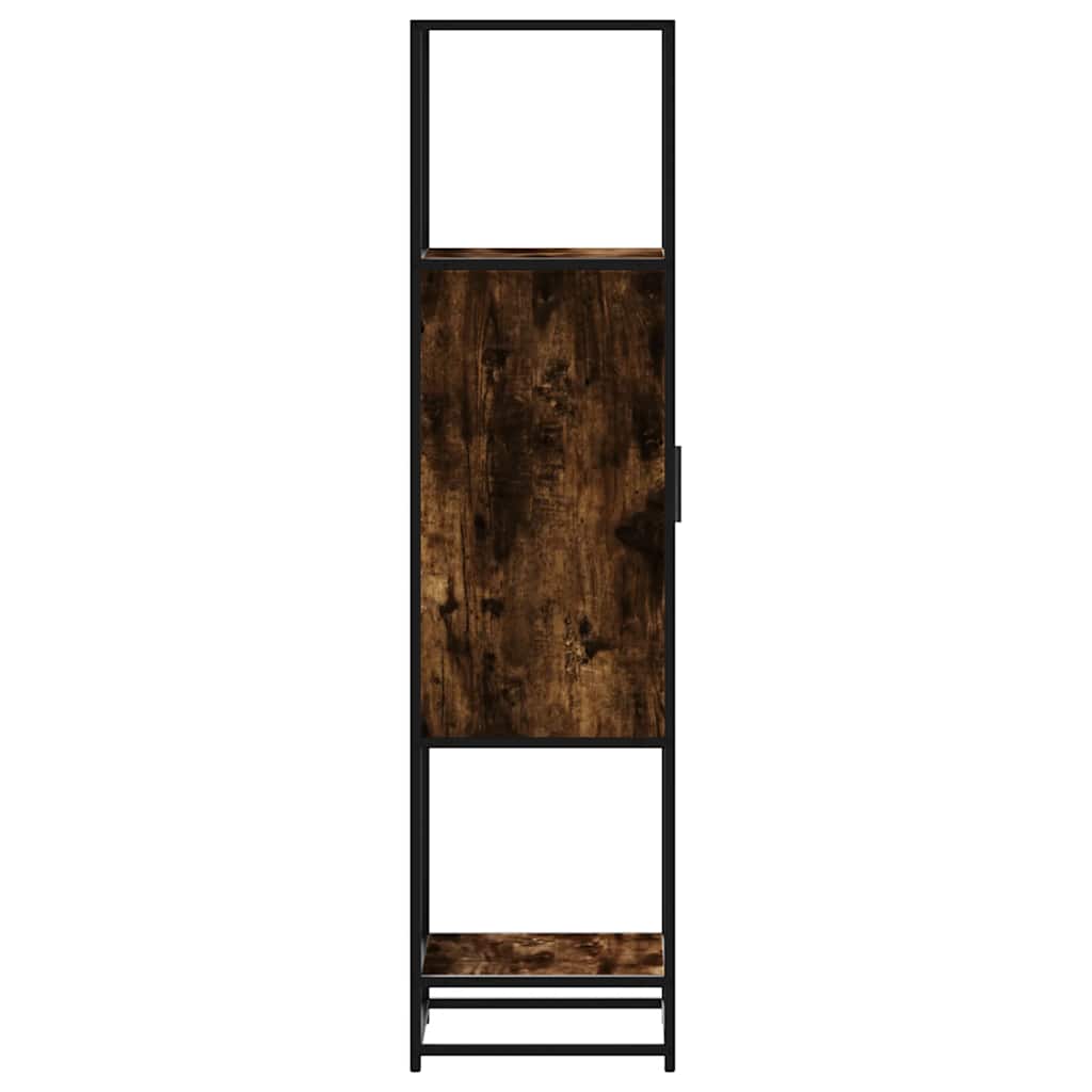 vidaXL Highboard Räuchereiche 35,5x35x139 cm Holzwerkstoff Metall
