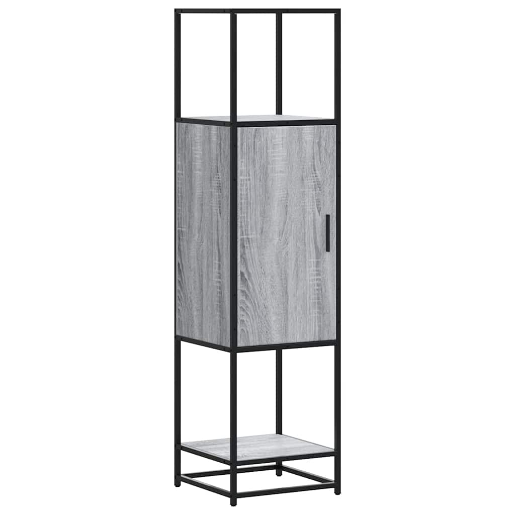 vidaXL Highboard Grau Sonoma 35,5x35x139 cm Holzwerkstoff und Metall