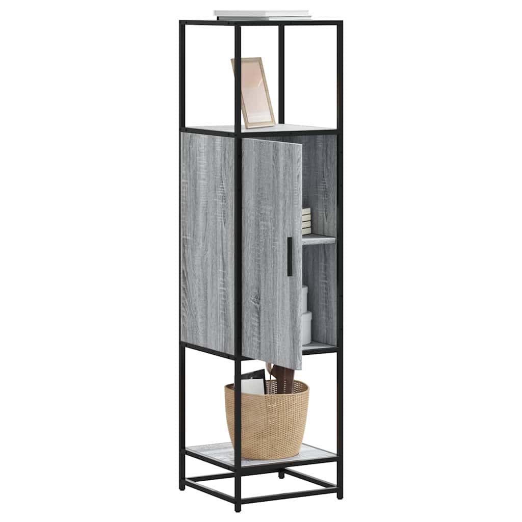 vidaXL Highboard Grau Sonoma 35,5x35x139 cm Holzwerkstoff und Metall