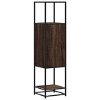 vidaXL Highboard Braun Eichen-Optik 35,5x35x139cm Holzwerkstoff Metall
