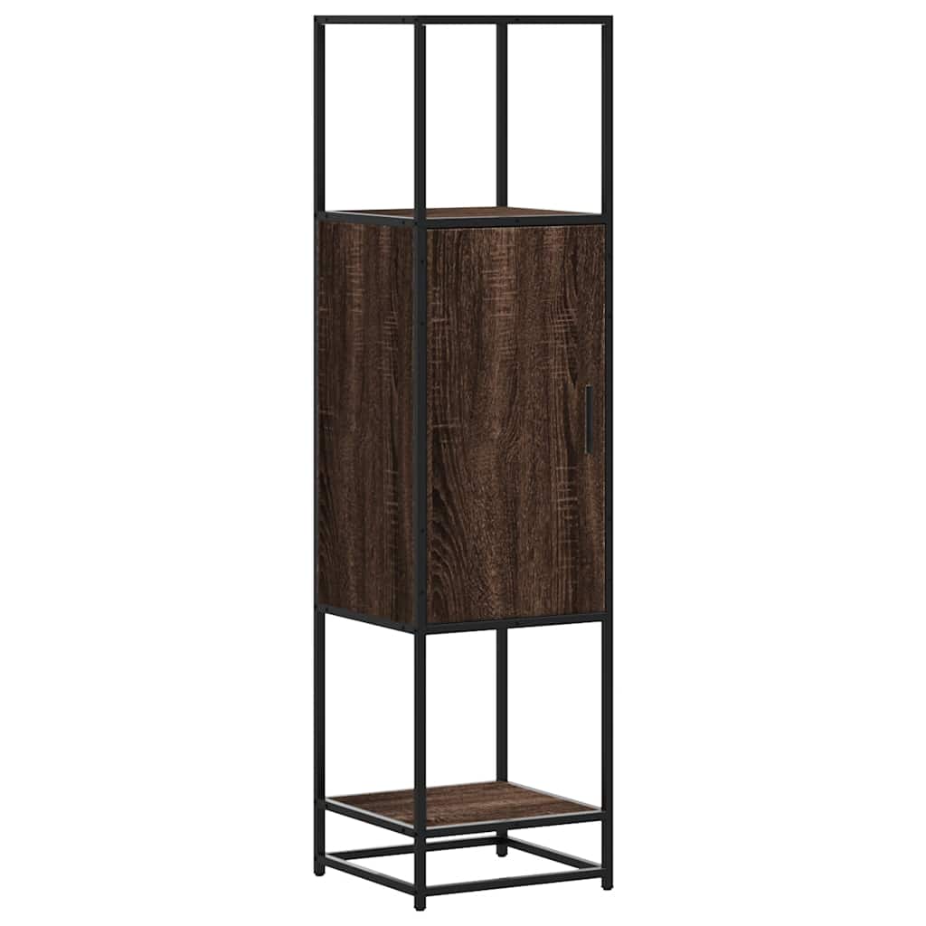 vidaXL Highboard Braun Eichen-Optik 35,5x35x139cm Holzwerkstoff Metall