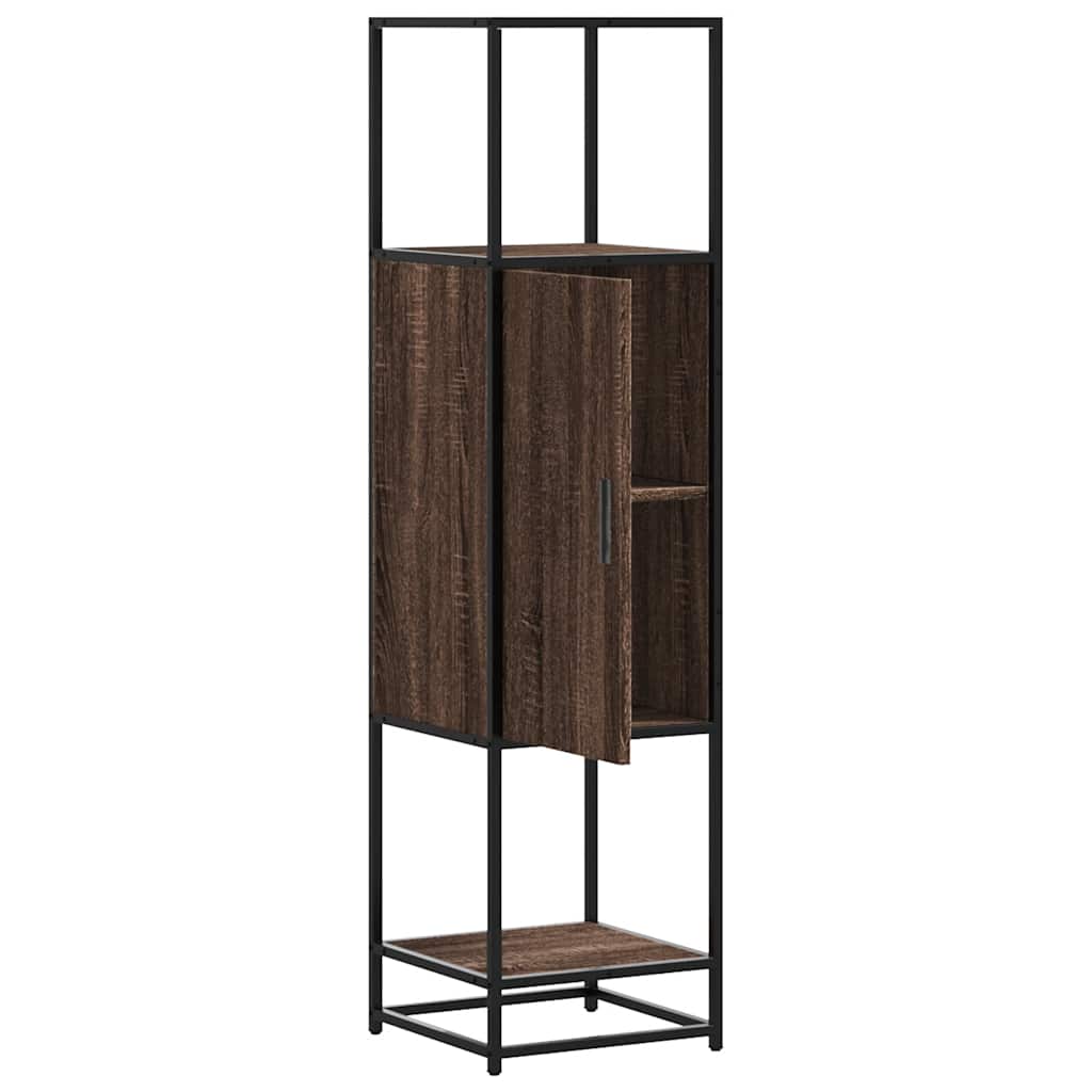 vidaXL Highboard Braun Eichen-Optik 35,5x35x139cm Holzwerkstoff Metall