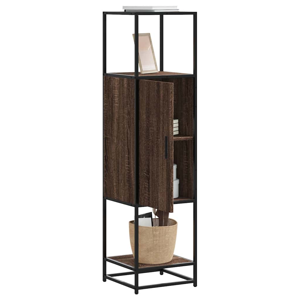 vidaXL Highboard Braun Eichen-Optik 35,5x35x139cm Holzwerkstoff Metall