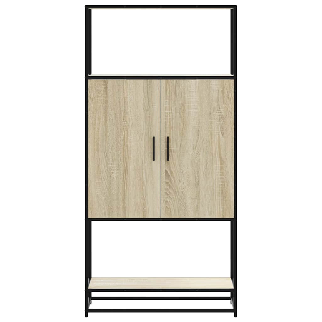 vidaXL Highboard Sonoma-Eiche 68x35x139 cm Holzwerkstoff und Metall