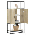vidaXL Highboard Sonoma-Eiche 68x35x139 cm Holzwerkstoff und Metall