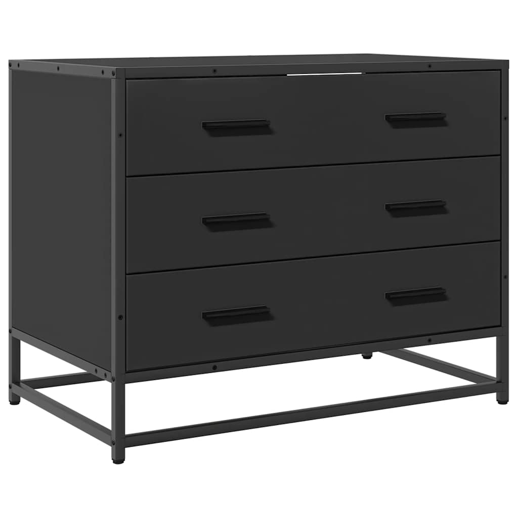 vidaXL Schubladenschrank Schwarz 70x41x56 cm Holzwerkstoff
