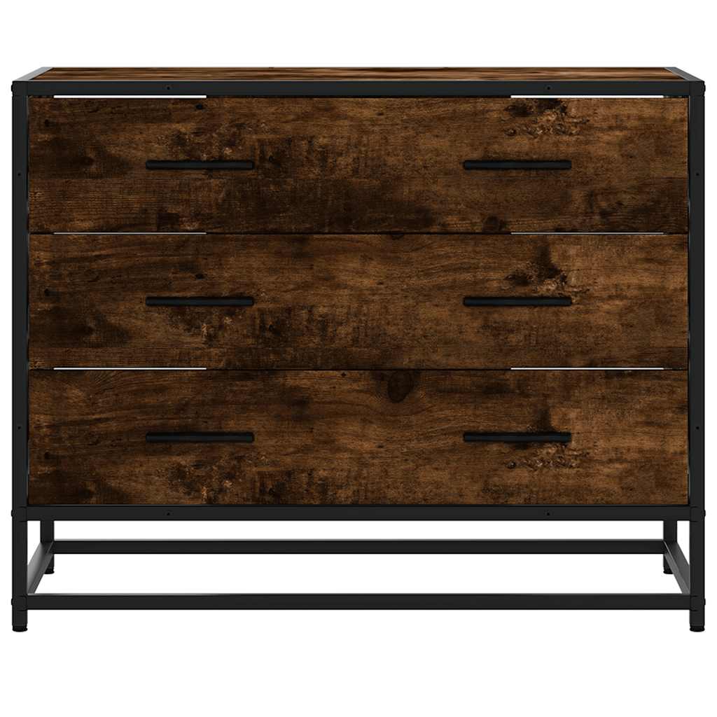 vidaXL Schubladenschrank Räuchereiche 70x41x56 cm Holzwerkstoff