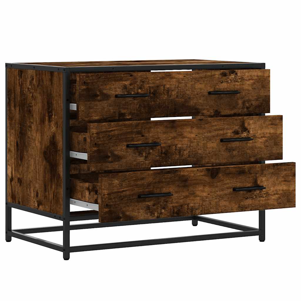 vidaXL Schubladenschrank Räuchereiche 70x41x56 cm Holzwerkstoff