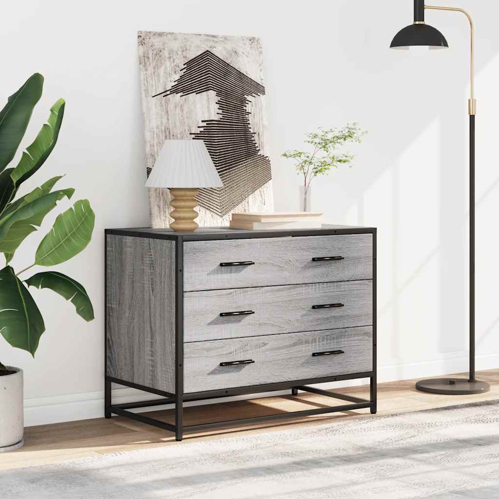 vidaXL Schubladenschrank Grau Sonoma 70x41x56 cm Holzwerkstoff