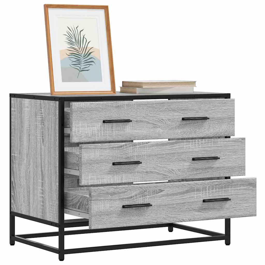 vidaXL Schubladenschrank Grau Sonoma 70x41x56 cm Holzwerkstoff