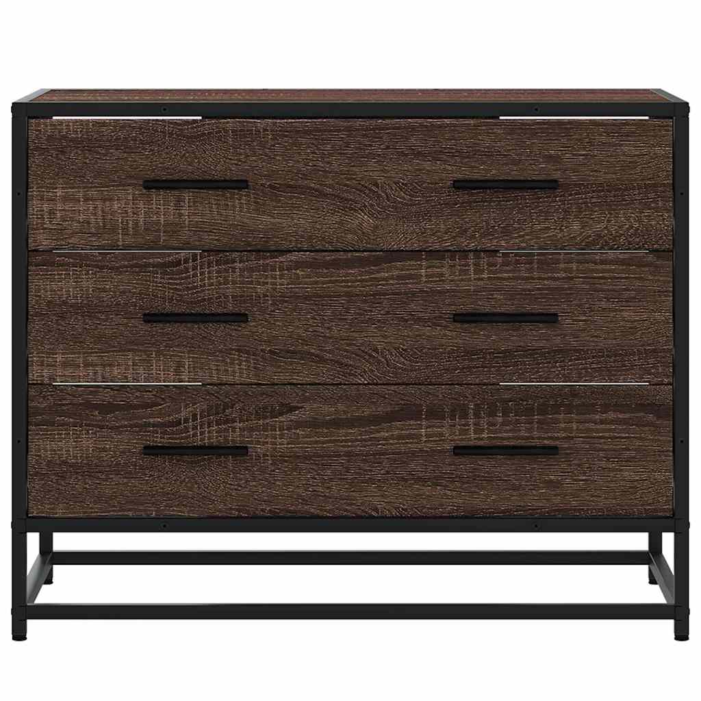 vidaXL Schubladenschrank Braun Eichen-Optik 70x41x56 cm Holzwerkstoff