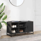 vidaXL Schuhbank Schwarz 100x40x53,5 cm Holzwerkstoff und Metall
