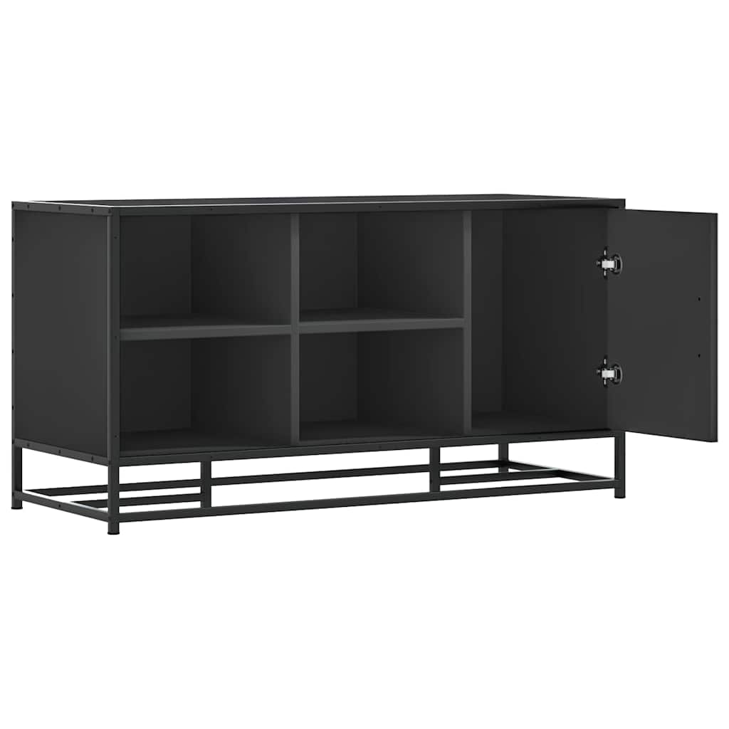 vidaXL Schuhbank Schwarz 100x40x53,5 cm Holzwerkstoff und Metall
