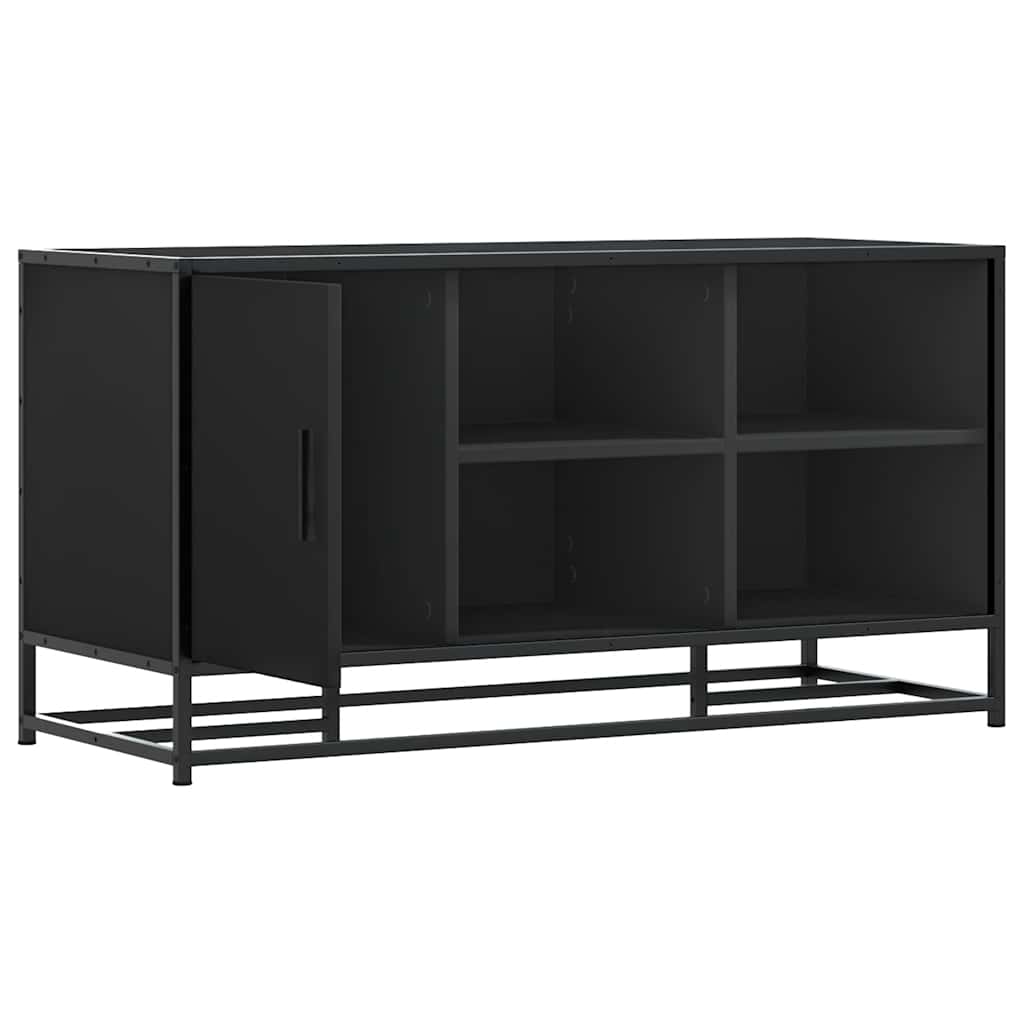 vidaXL Schuhbank Schwarz 100x40x53,5 cm Holzwerkstoff und Metall
