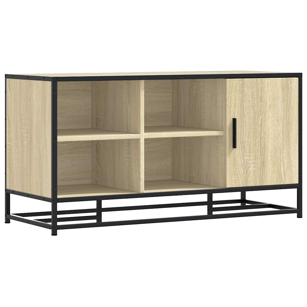 vidaXL Schuhbank Sonoma-Eiche 100x40x53,5 cm Holzwerkstoff und Metall