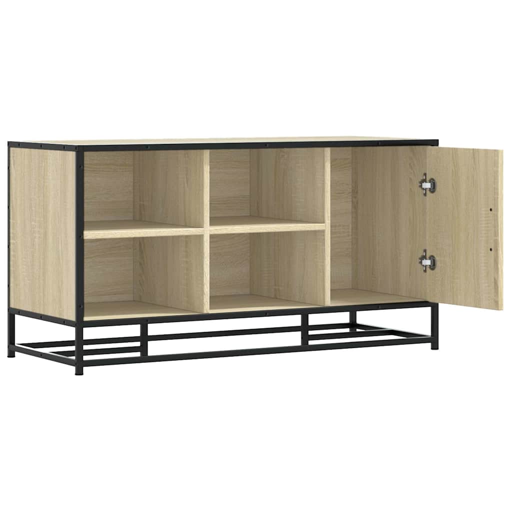 vidaXL Schuhbank Sonoma-Eiche 100x40x53,5 cm Holzwerkstoff und Metall