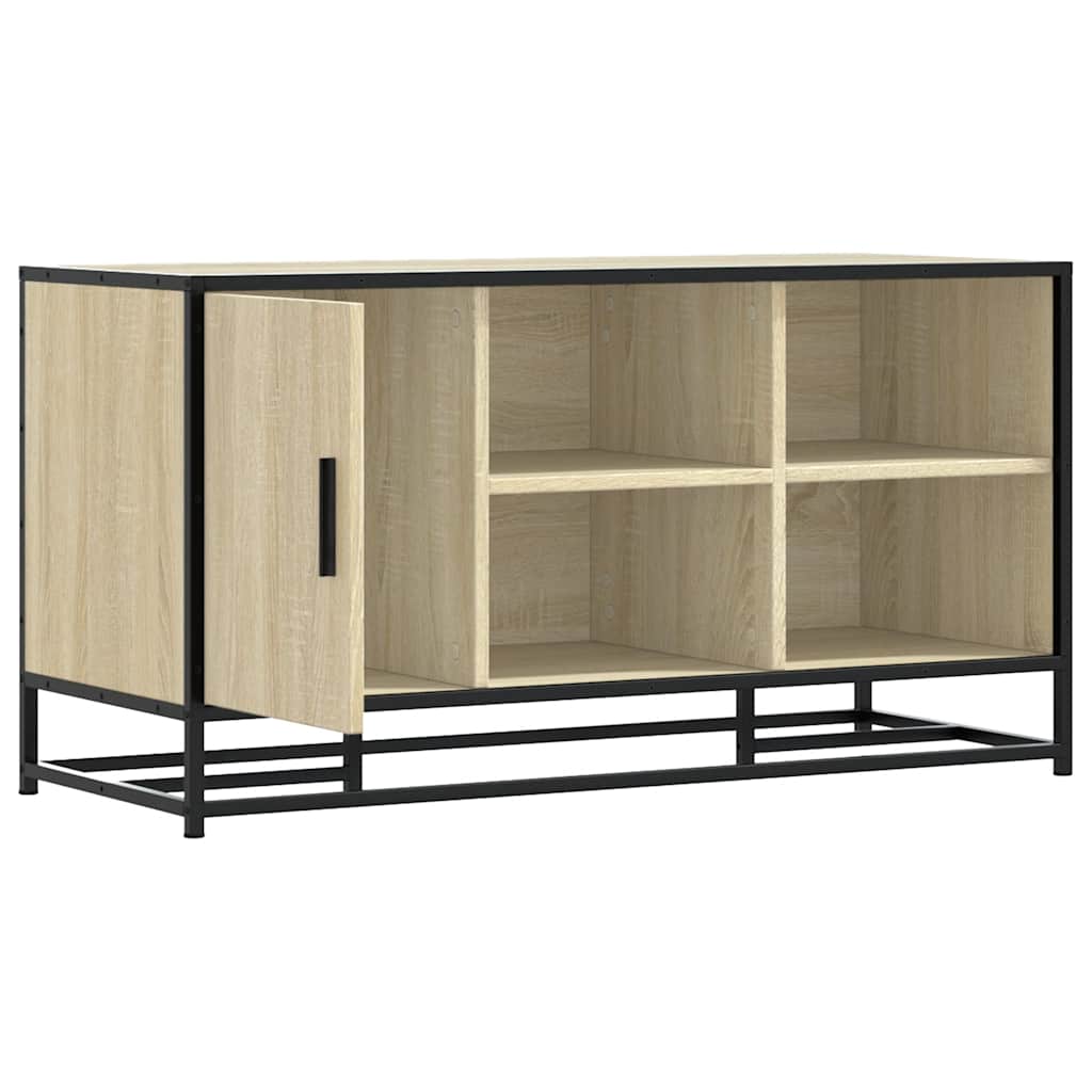 vidaXL Schuhbank Sonoma-Eiche 100x40x53,5 cm Holzwerkstoff und Metall